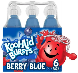 Kool Aid Bursts Berry Blue Kids Drink, 6 ct Pack 6.75 fl oz